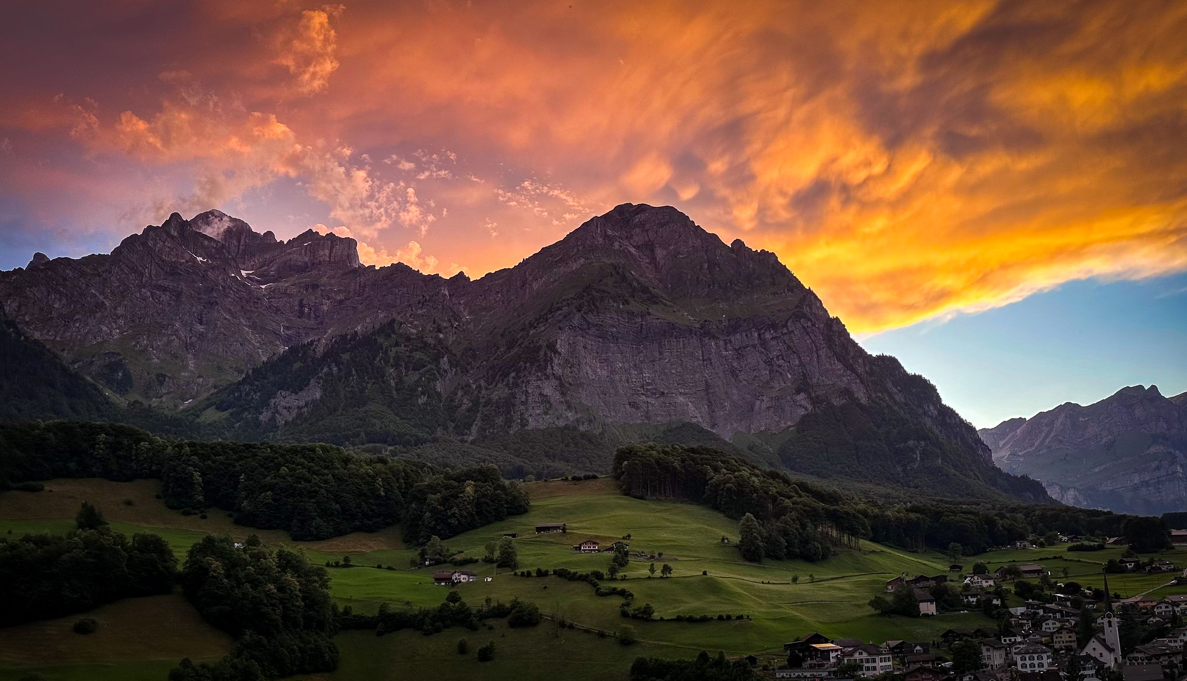 View on Mitlödi/GL, Switzerland