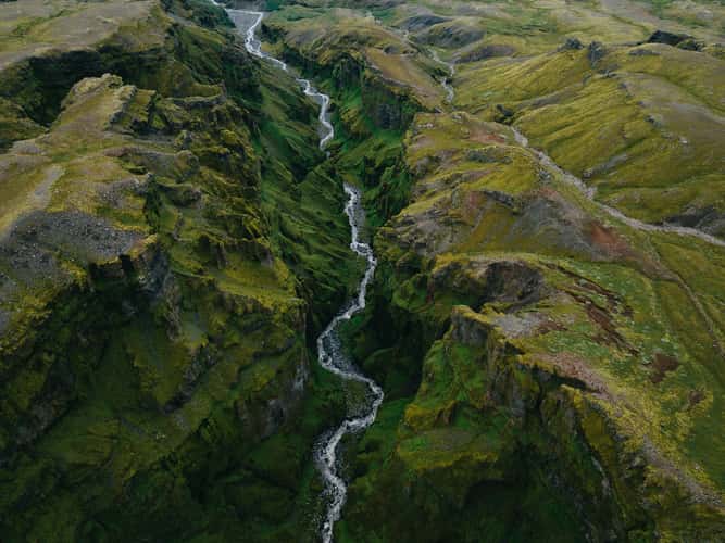 View onto Múlagljúfur Canyon