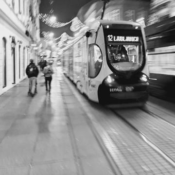 Tram line, Zagreb, Croatia