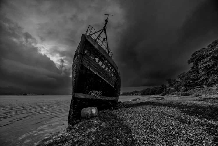 Abandoned fishing boat, Scotland