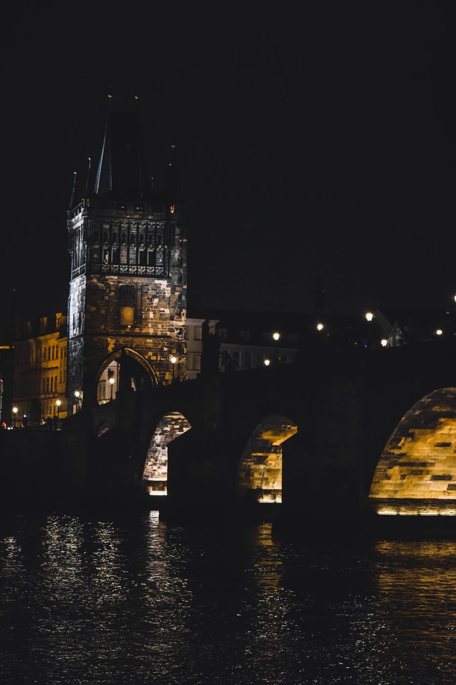 Charles Bridge from River Vltava, Prague, Czech Republic