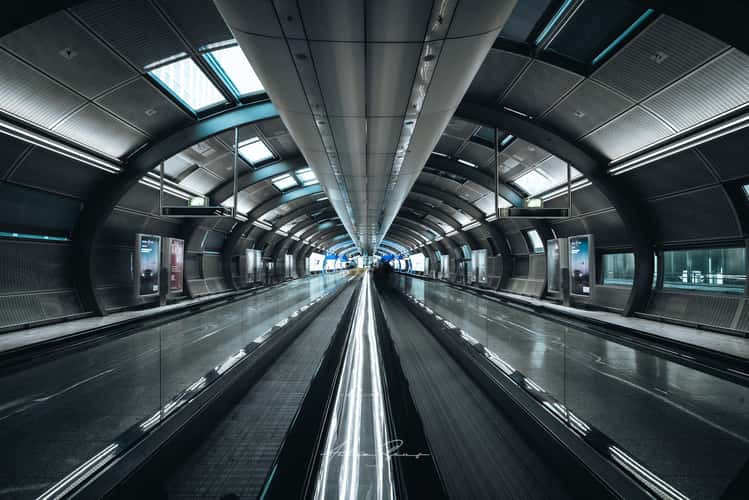 Moving walkway at Railway Station, Frankfurt am Main Airport