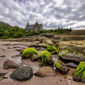 Free Church of Scotland & Beach, Gairloch, Scotland, UK, United Kingdom