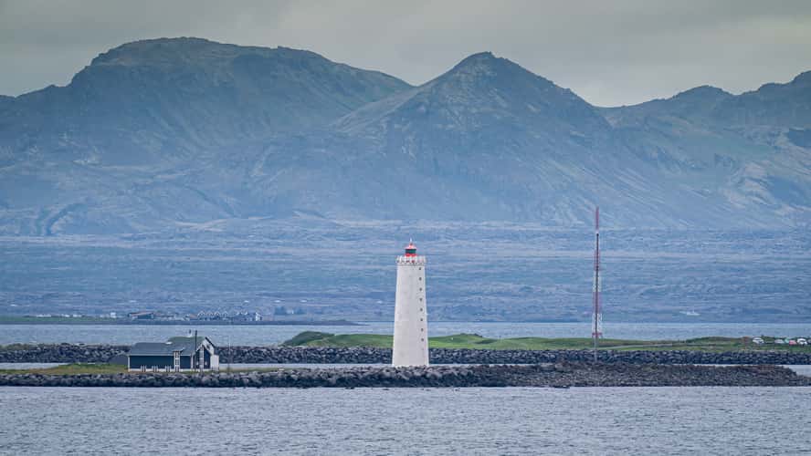 Grótta Lighthouse (taken from departing cruise ship)