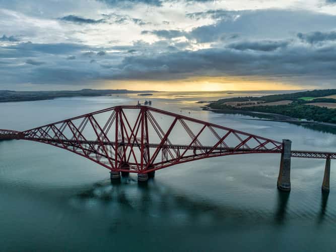 Historic Rail Forth Bridge, Edinburgh, Scotland