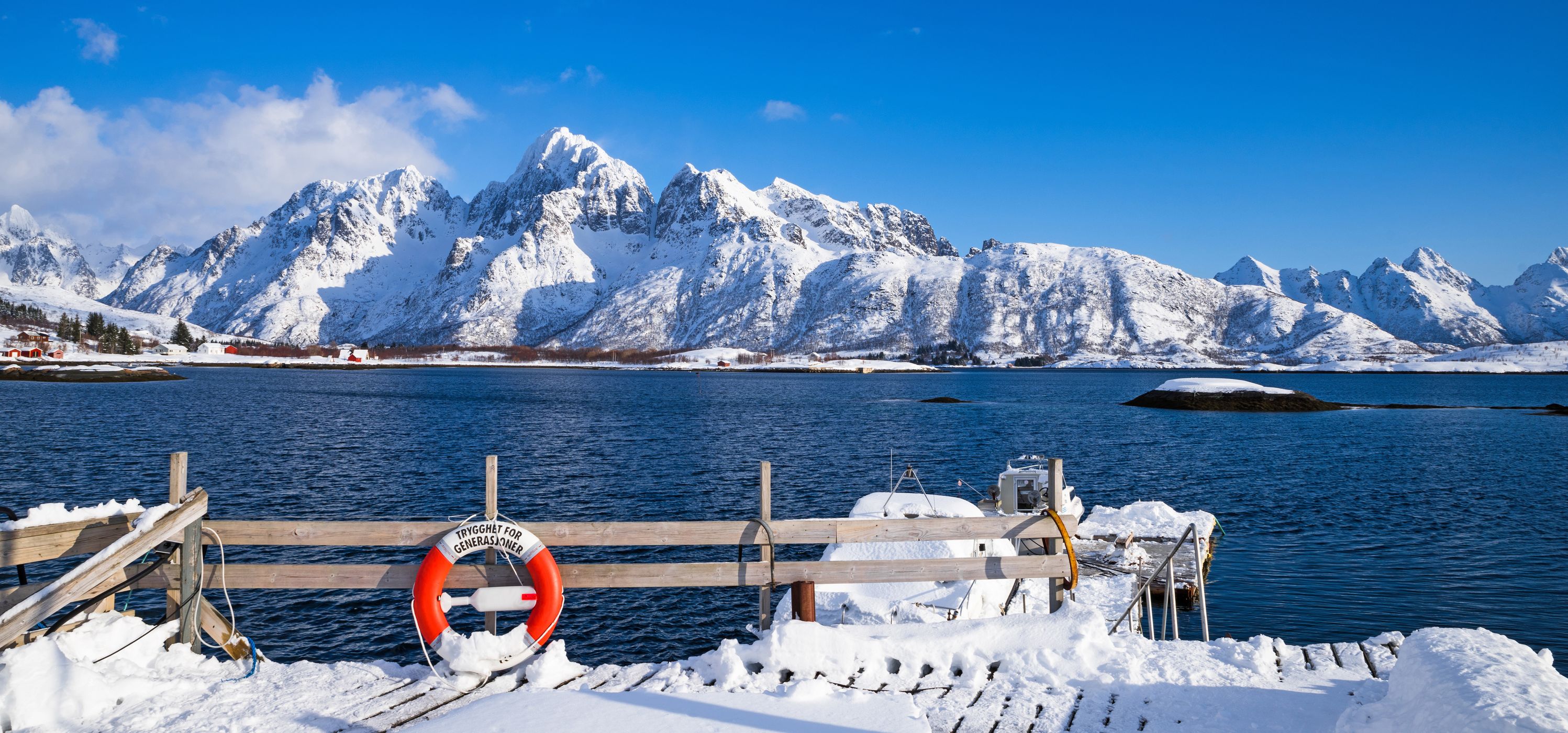 View from pier at Hammerstadsgate Camping, Lofoten, Norway