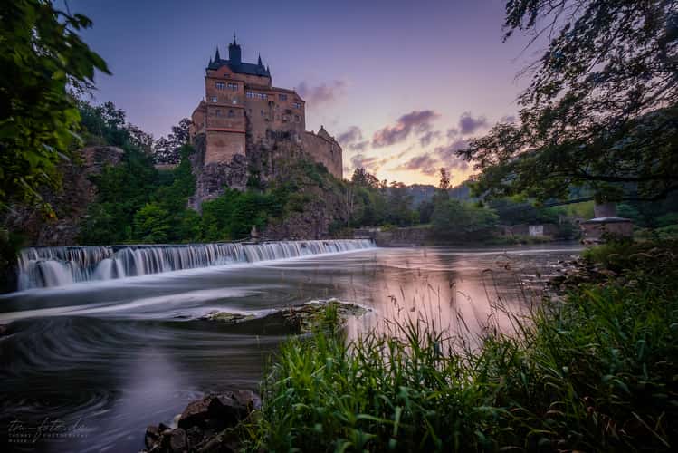 Kriebstein Castle from waterfall