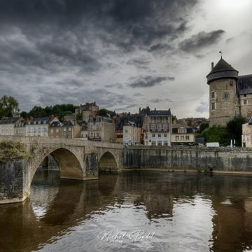 Laval, the castle and the Mayenne, France