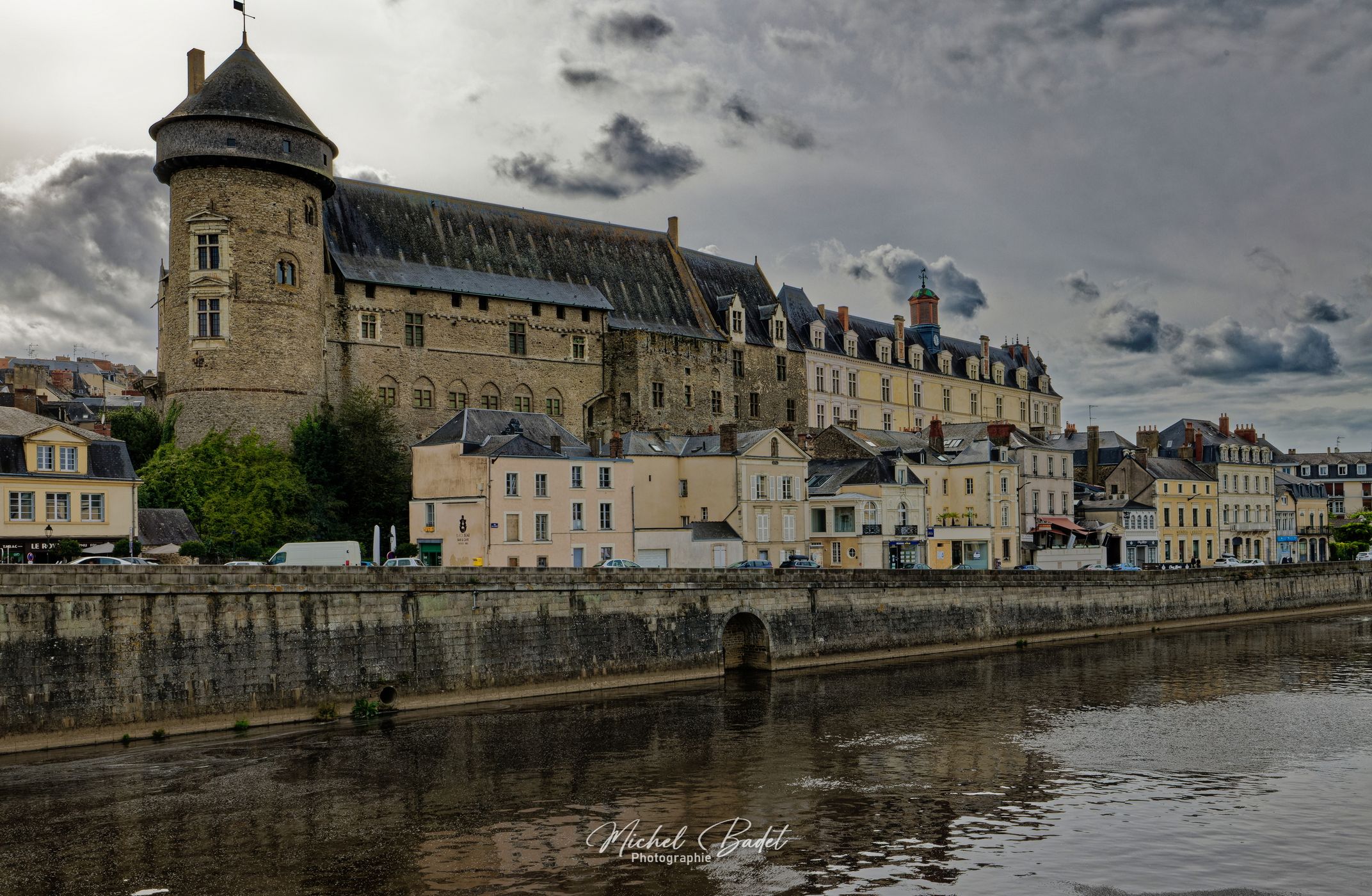Laval, the castle and the Mayenne, France
