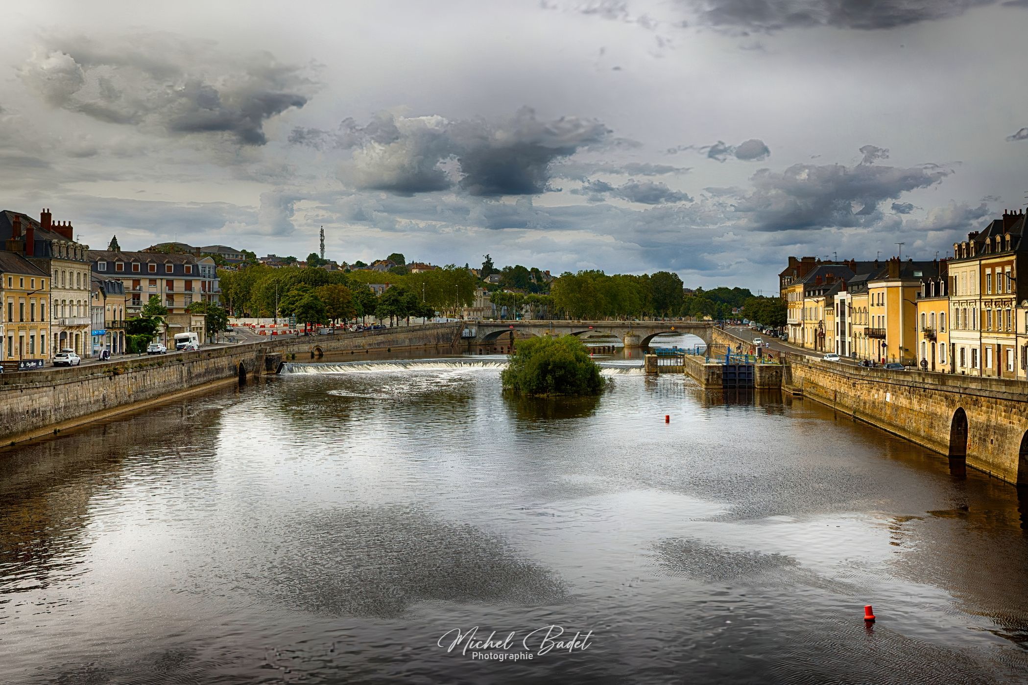 Laval, the castle and the Mayenne, France