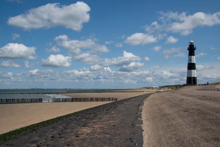 Lighthouse Nieuwe Sluis nearby Breskens