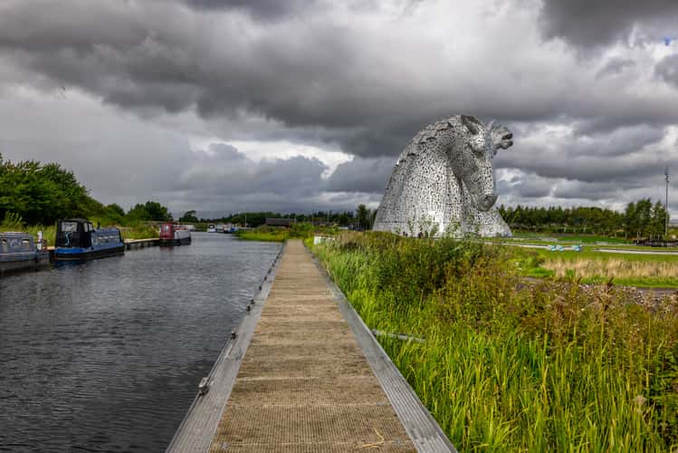 Lock beside The Kelpies, Falkirk, Scotland, UK