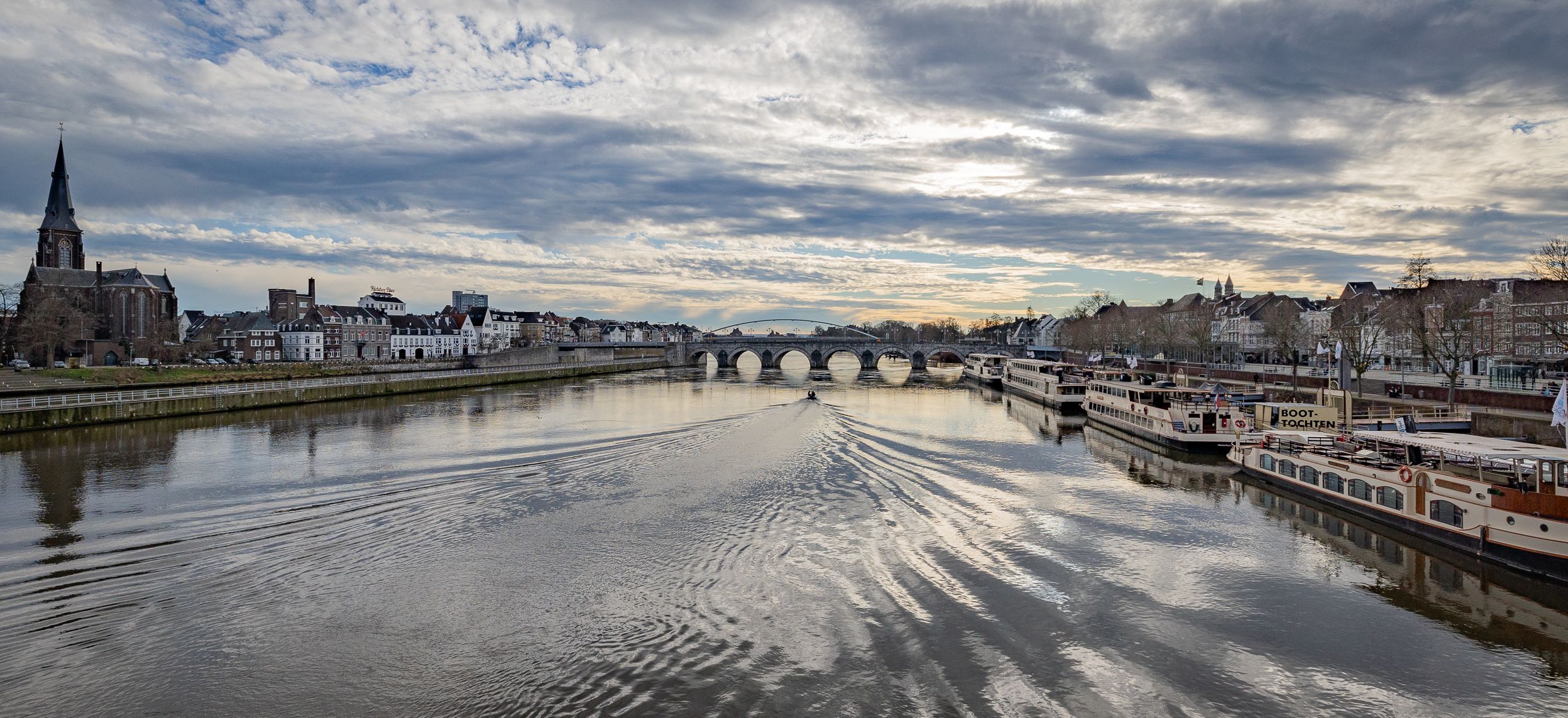 Maastricht - view from Wilhelmina Bridge, Netherlands