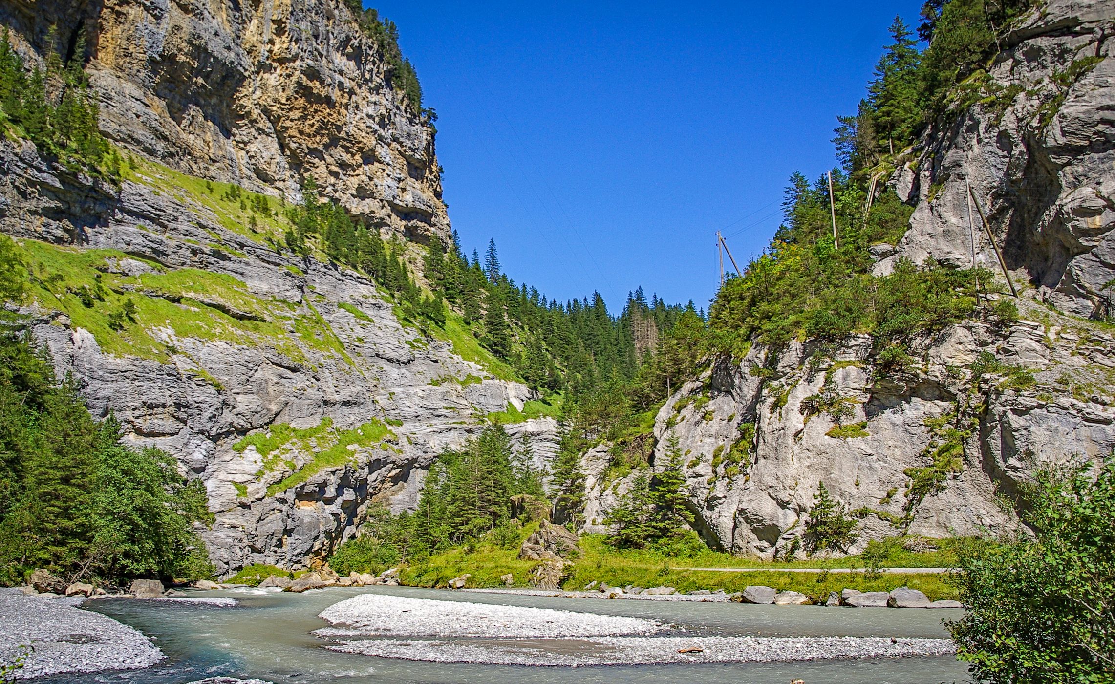 Narrow passage from the Gastern Valley, Switzerland