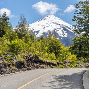 Road to the summit of Volcano Osorno, Chile