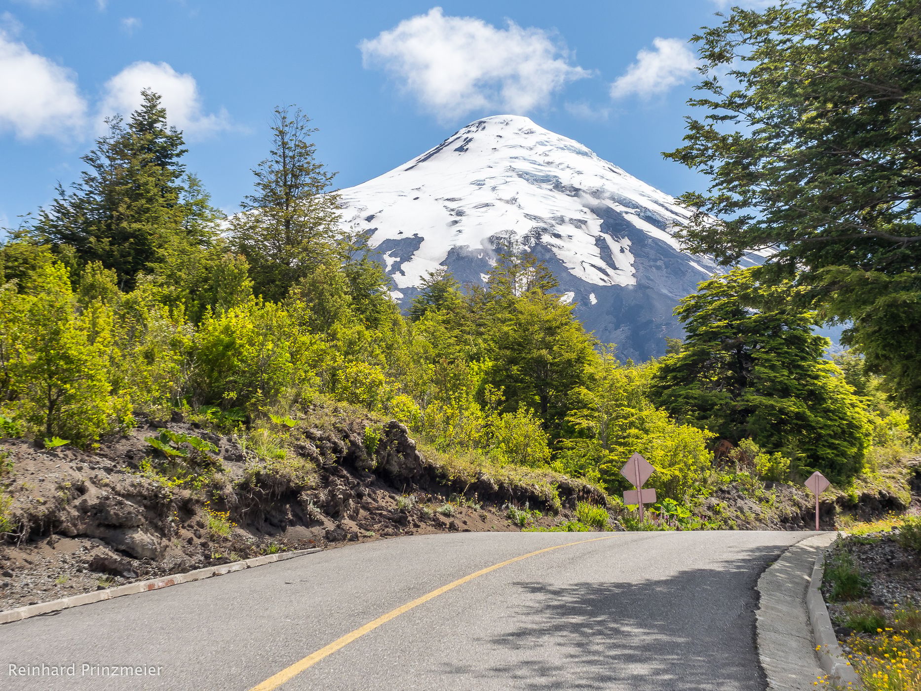Road to the summit of Volcano Osorno, Chile