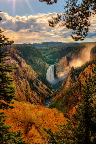 View of the Lower Falls, Yellowstone National Park