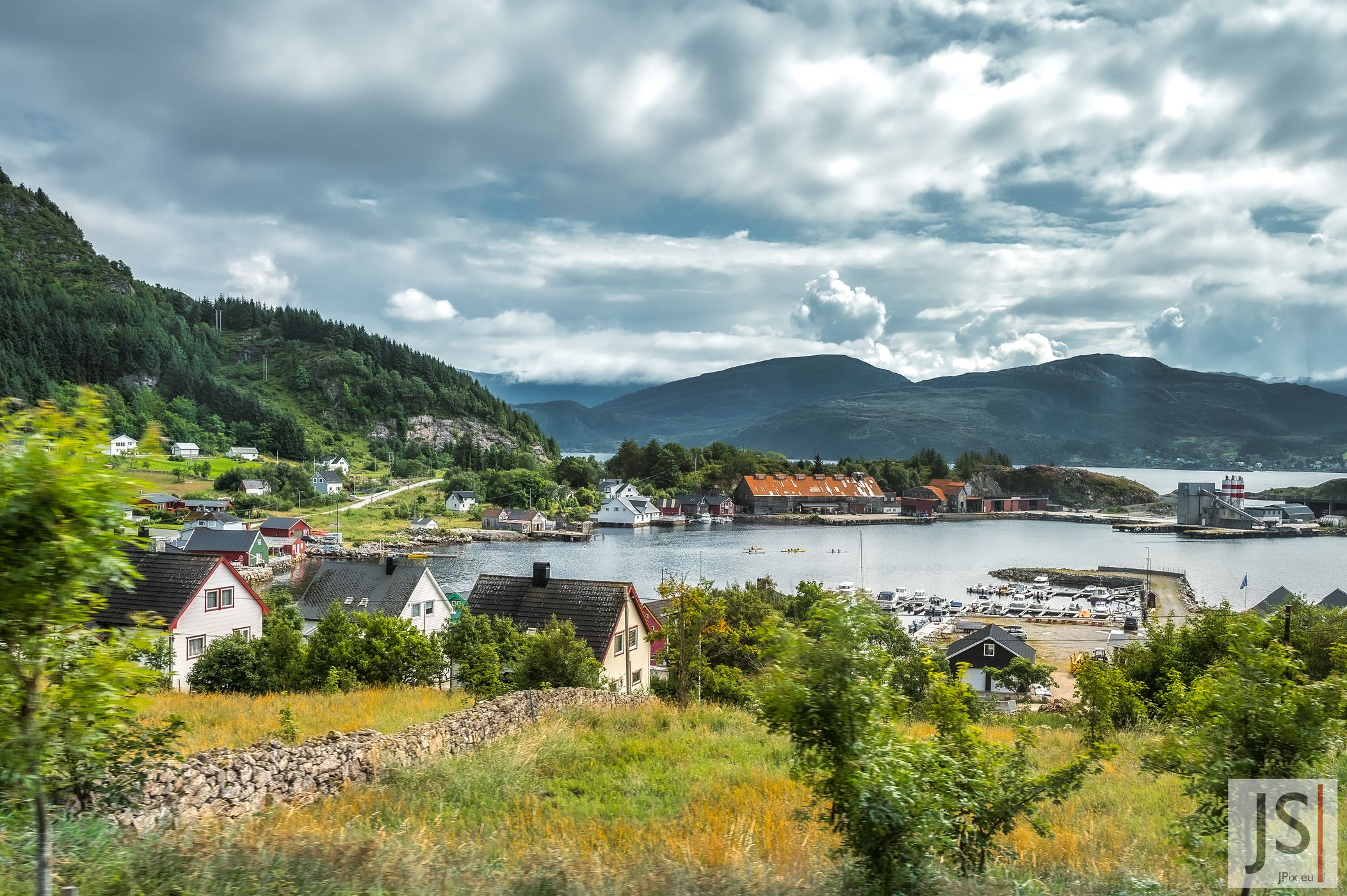 View on harbor of Våge, Norway