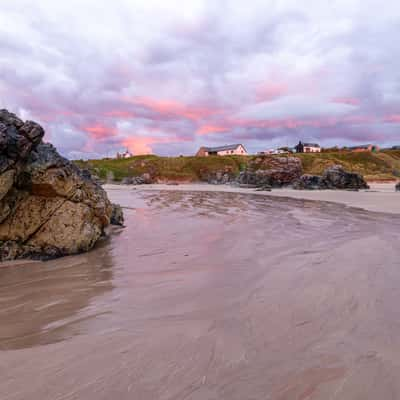 Back up the beach, sunrise, Durness, Scotland, UK, United Kingdom