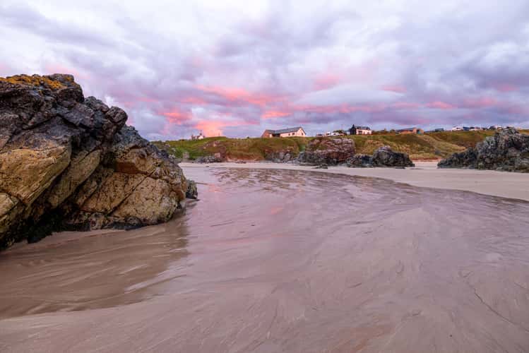 Back up the beach, sunrise, Durness, Scotland, UK