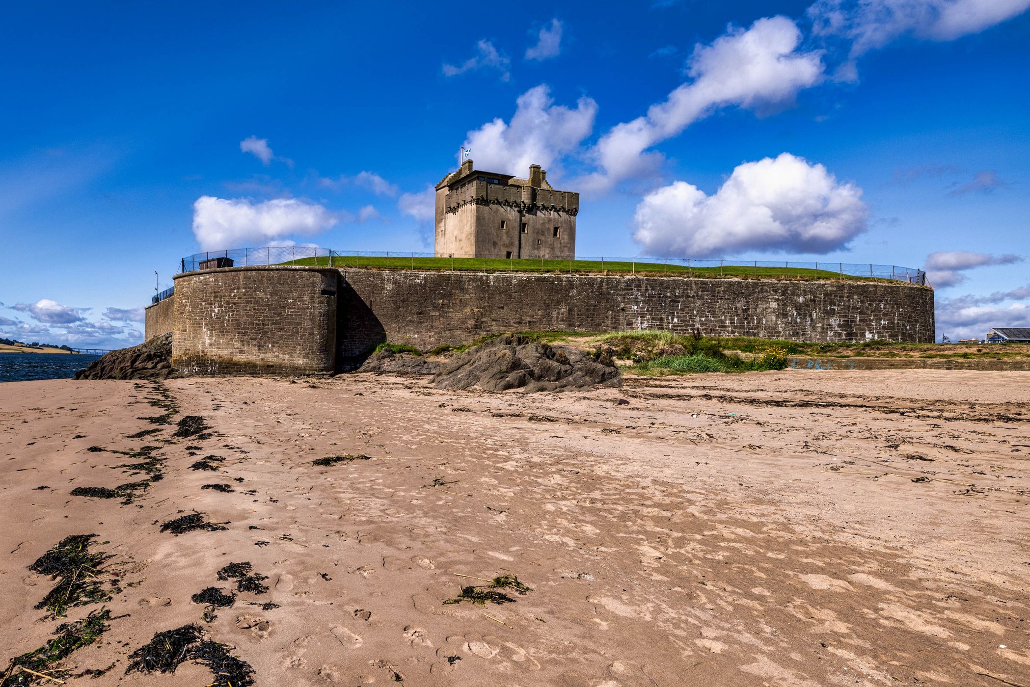 Beach, Broughty Castle Museum, Dundee, Scotland, UK, United Kingdom