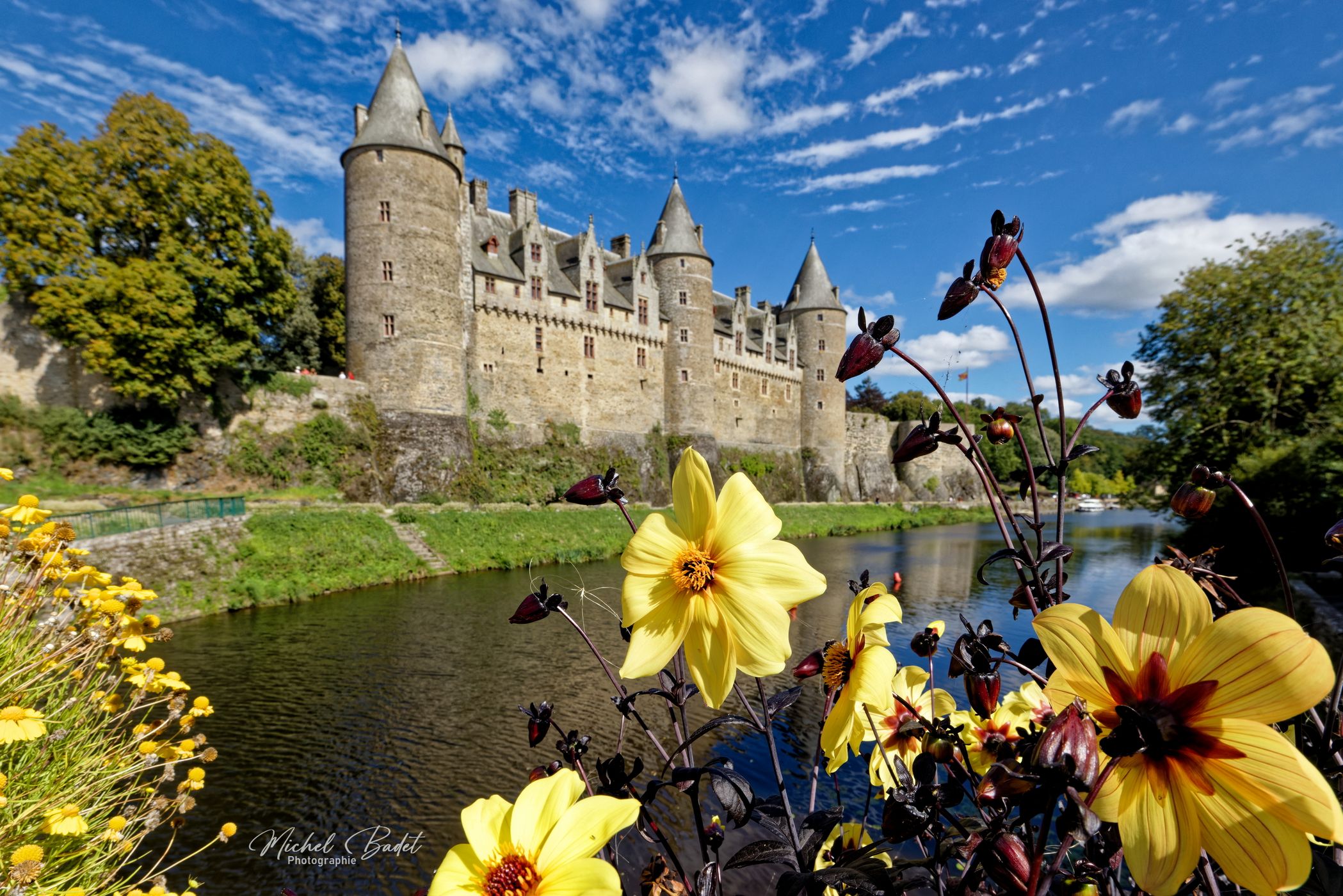 Castle of Josselin from l'Oust, France