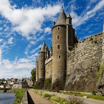 Castle of Josselin from l'Oust, France