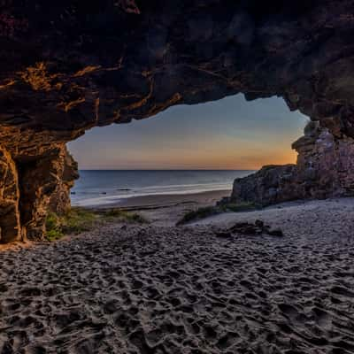 Covesea Cave, Covesea,  Scotland, UK, United Kingdom