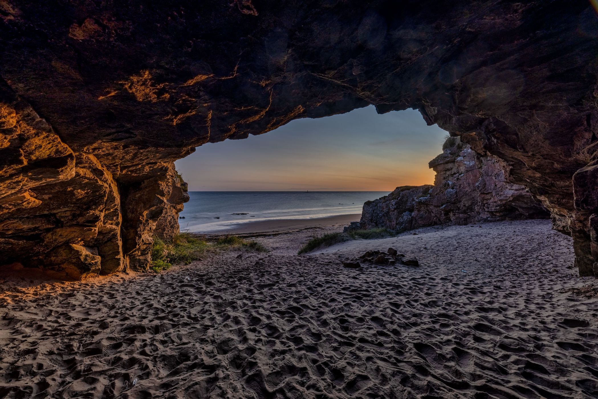 Covesea Cave, Covesea,  Scotland, UK, United Kingdom