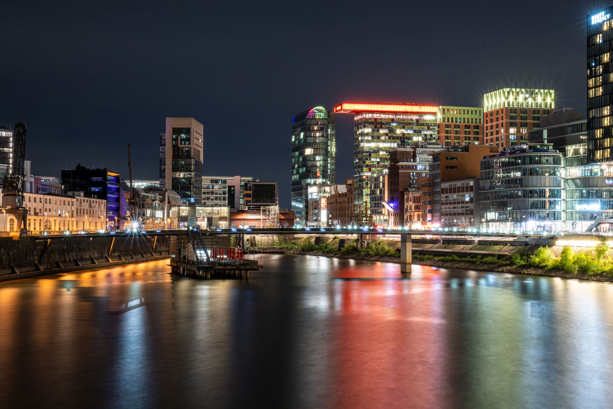 View into Media Harbor, Düsseldorf, Germany