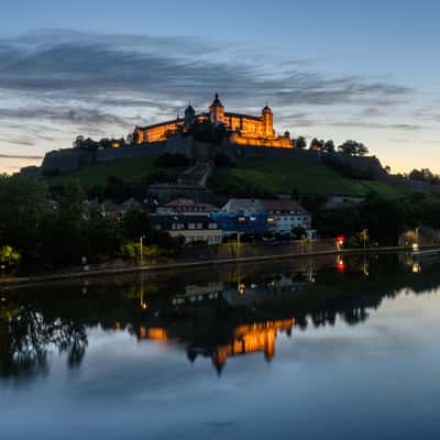 The view of Festung Marienberg from the Ludwigsbrücke, Germany