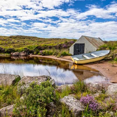 Fishermans Hut, Loch Osgaig, Ullapool, Scotland, UK, United Kingdom