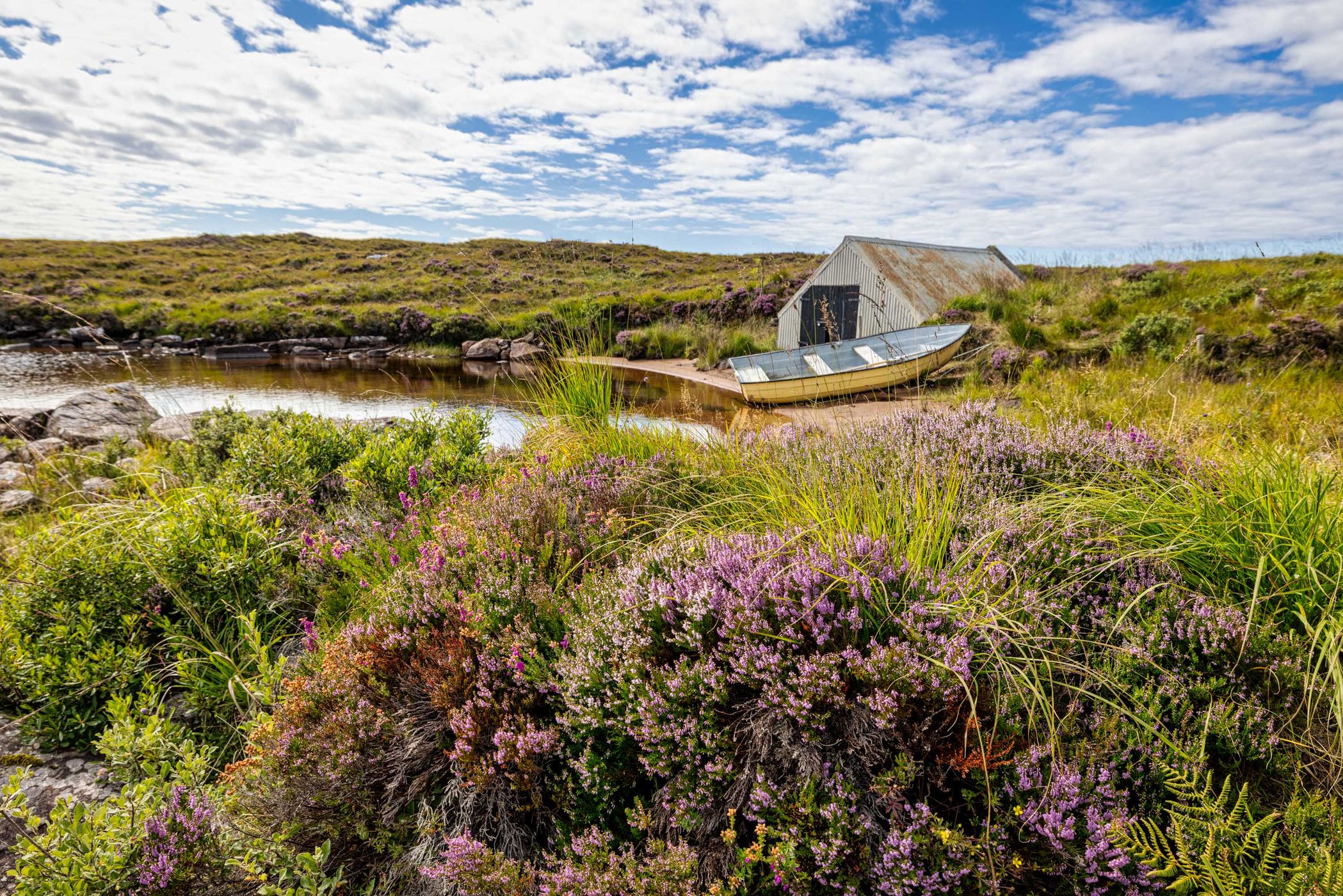 Fishermans Hut, Loch Osgaig, Ullapool, Scotland, UK, United Kingdom