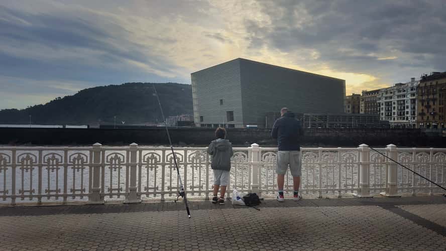 Fishing in front of the Kursaal