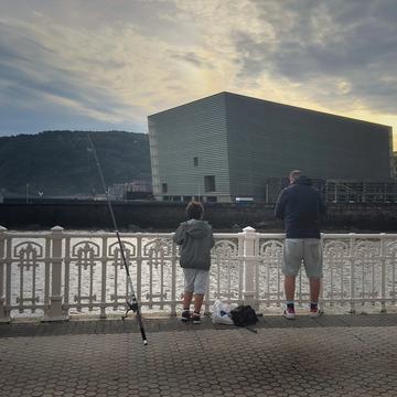 Fishing in front of the Kursaal, Spain