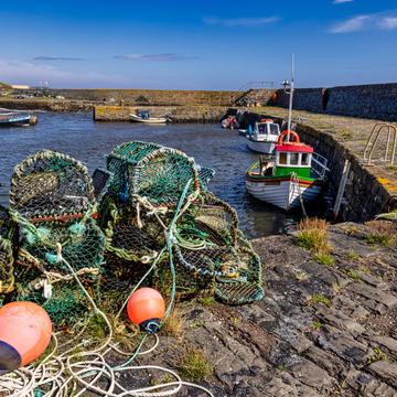 Fishing nets Keiss, Scotland, UK, United Kingdom