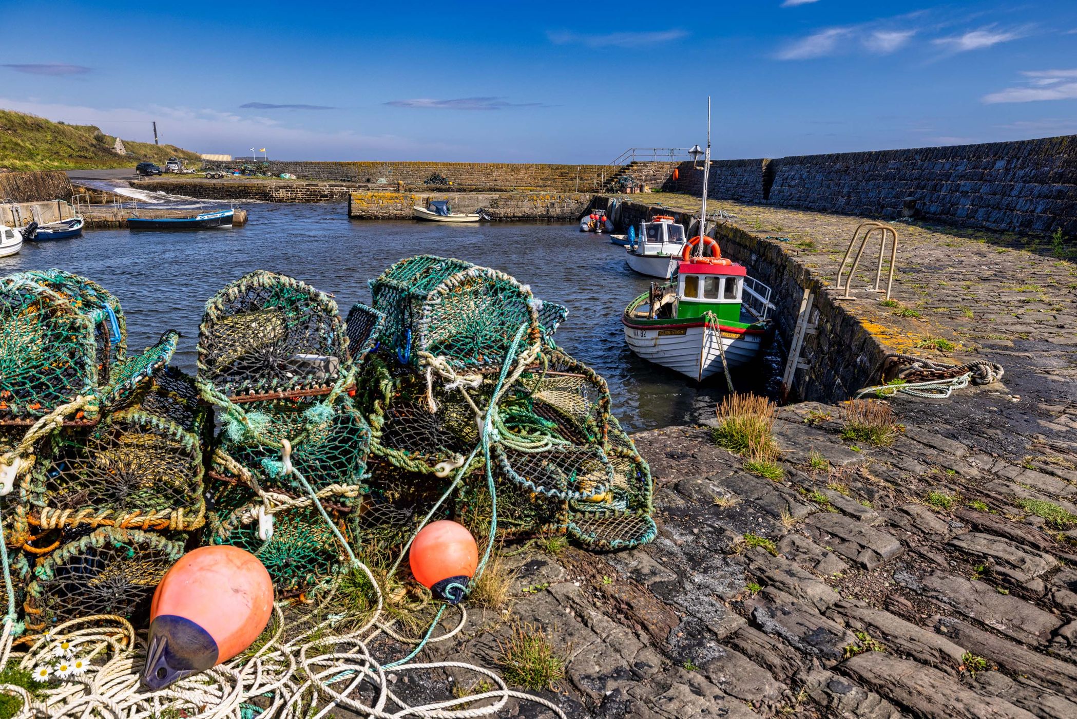 Fishing nets Keiss, Scotland, UK, United Kingdom