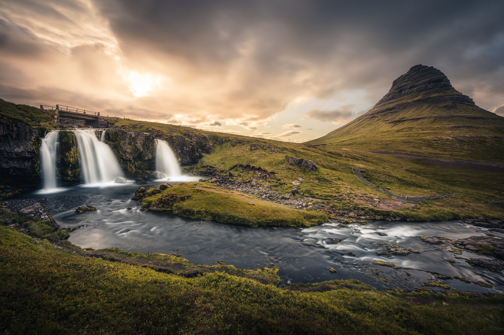 Kirkjufell Waterfall with Kirkjufell, Iceland