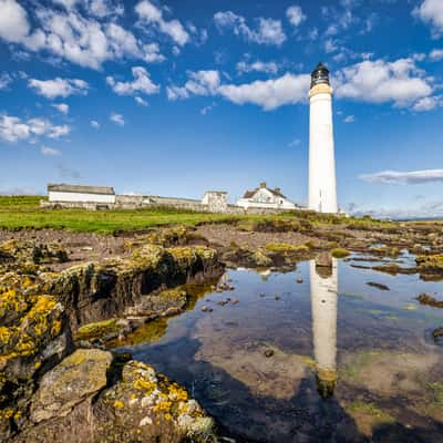 Looking north Scurdie Ness Lighthouse, Scotland, UK, United Kingdom