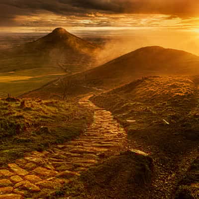 Roseberry Topping Misty Sunset, United Kingdom