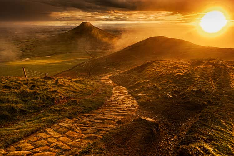 Roseberry Topping Misty Sunset