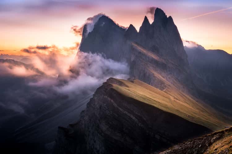 Seceda classic view point, South Tyrol