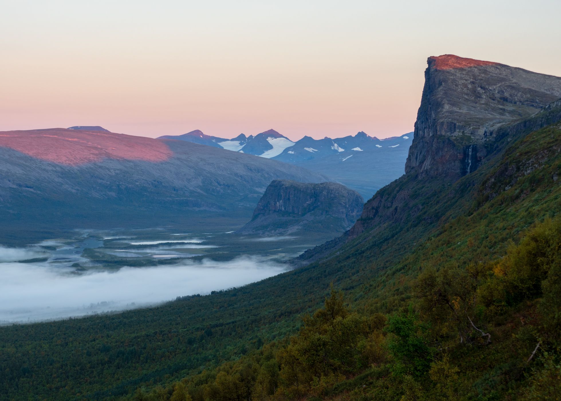 Skierffe and Rapadalen Valley view, Sweden