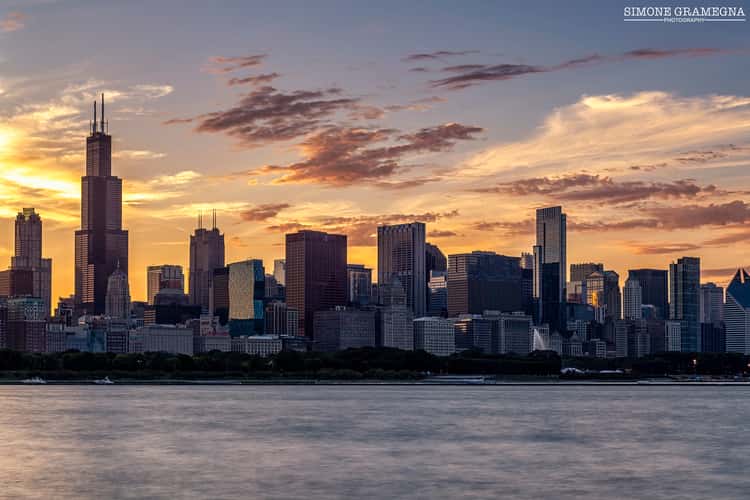 Skyline of Chicago from Adler Planetarium