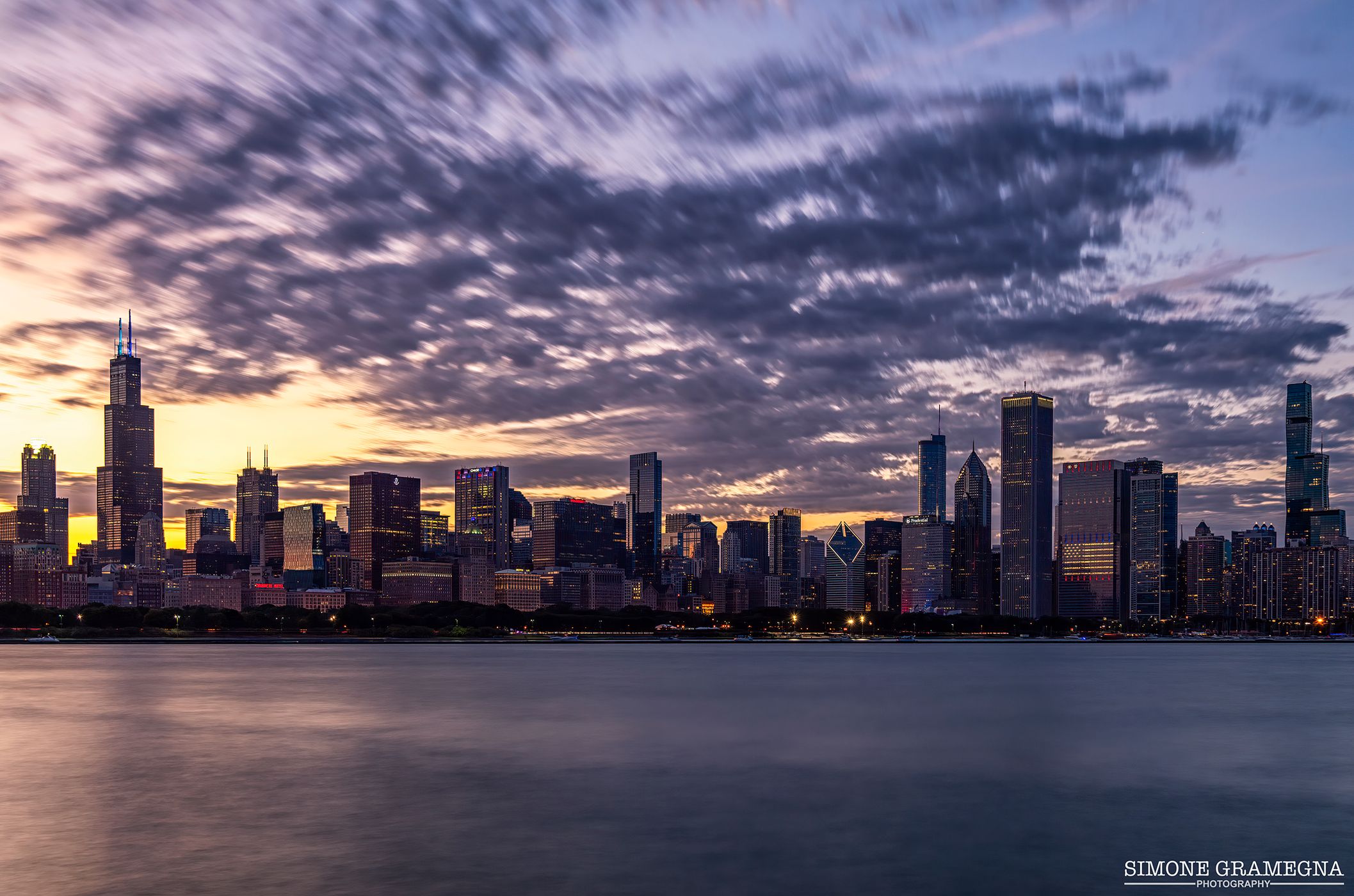 Skyline of Chicago from Adler Planetarium, USA