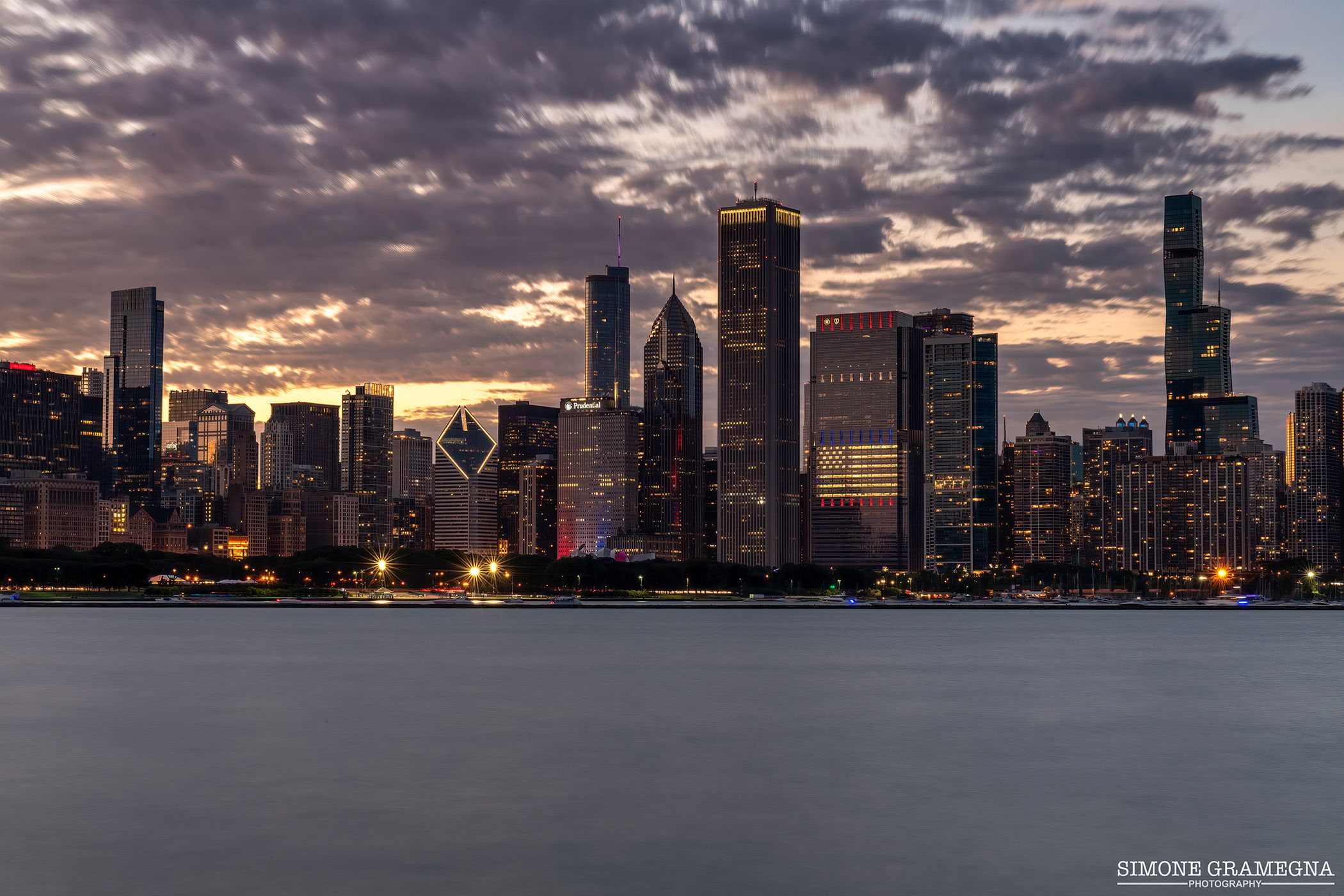 Skyline of Chicago from Adler Planetarium, USA