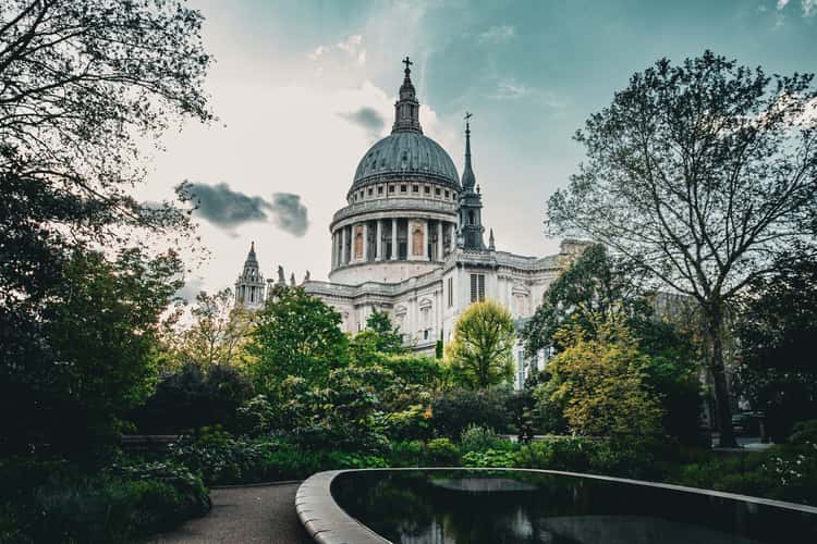 St Paul’s Cathedral from Reflection Garden, London