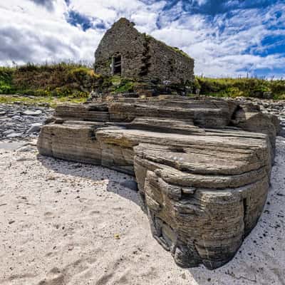 Stone cottage near Brims Castle, Scotland, UK, United Kingdom