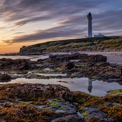 Sunrise, Covesea Lighthouse, Covesea, Scotland, UK, United Kingdom