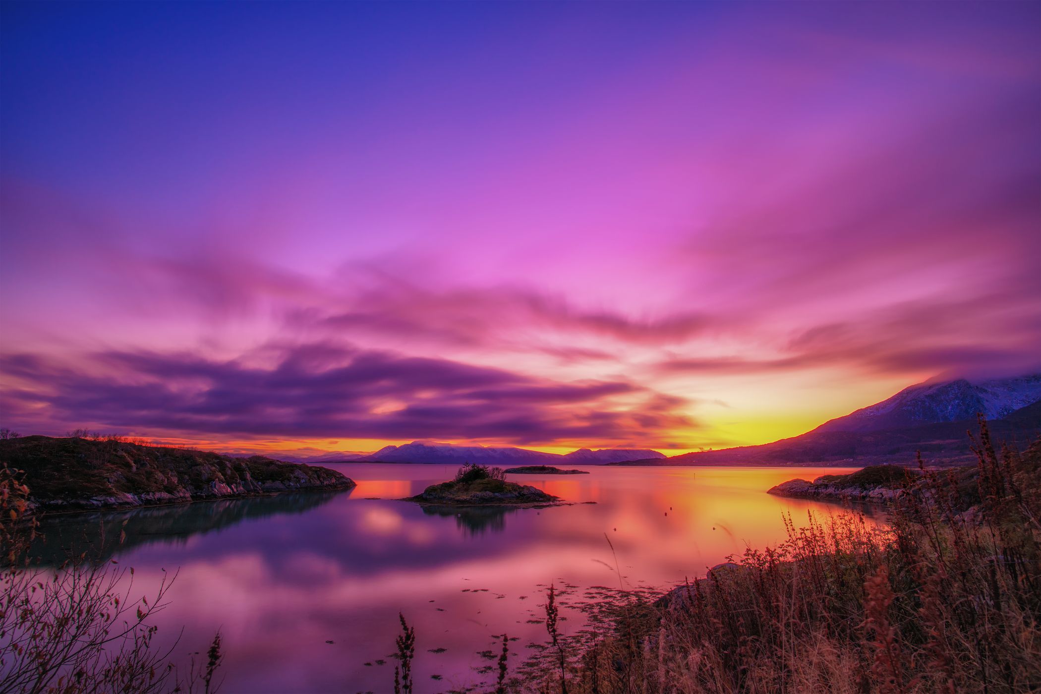 Sunset above Grytøya, Norway